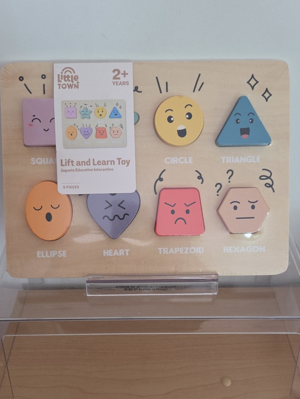Lift & Learn Shape Puzzle - Multi-Color Early Learning Toy, NWT ages 2+
